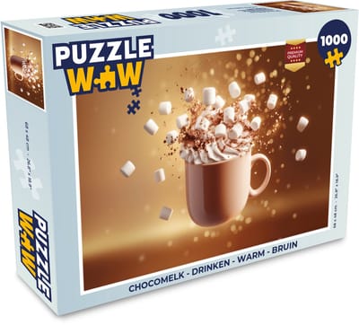 Puzzel Chocomelk - Drinken - Warm - Bruin - Legpuzzel - Puzzel 1000 stukjes volwassenen