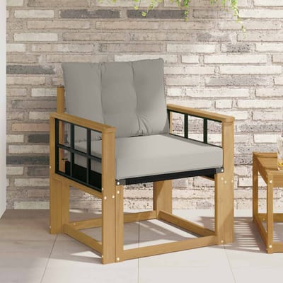 vidaXL - Buitensofa - Massief - Acaciahout - en - Textilene - Wit