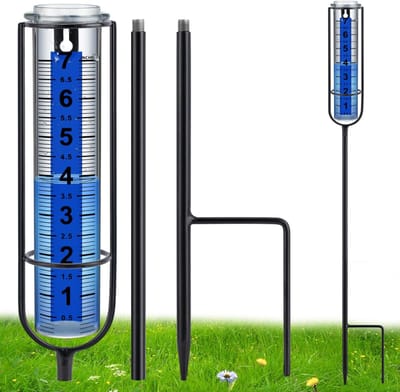 Regenmeters, vorstbestendige regenmeter voor buiten, met verstelbare hoogte en heldere schaal, regenachtig meetgereedschap voor tuin, tuin, gazon en terras