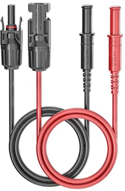 Bananenstekker 4 mm naar zonnestekker - Stapelbare Veiligheidsstekker met Siliconen Kabel - 1 m voor Multimeter in Zonne-energie