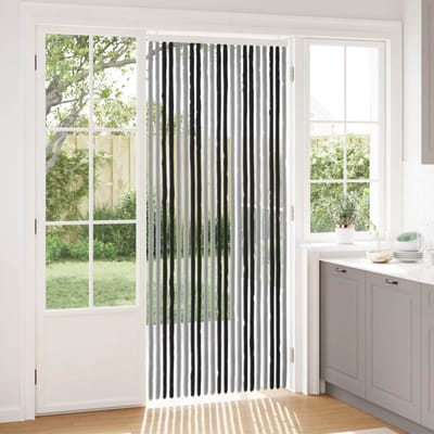 vidaXL - Insecten - Gordijn - Chenille - Grijs - en - Zwart - 90 - x - 220 - cm - 100% - PP