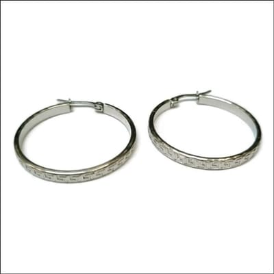Aramat Jewels | Oorringen | Stijlvolle Stalen Oorringen 30mm gedraaid | Grieks-30x3.5mm | |3mm | Staal | Volwassenen | Verkleurd niet