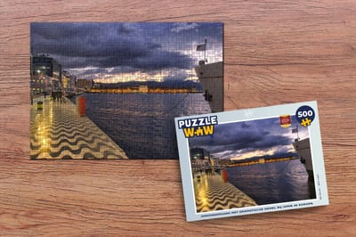 Puzzel Zonsondergang met dramatische hemel bij Izmir in Europa - Legpuzzel - Puzzel 500 stukjes