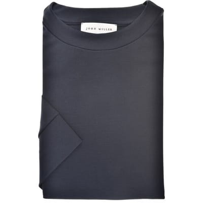 John Miller T-Shirt Round Neck Casual Fit Solid Color Jersey Navy / male
