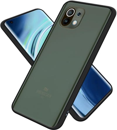 Cadorabo Hoesje geschikt voor Xiaomi Mi 11 5G in MATT ZWART - Hybride beschermhoes met TPU siliconen Case Cover binnenkant en matte plastic achterkant