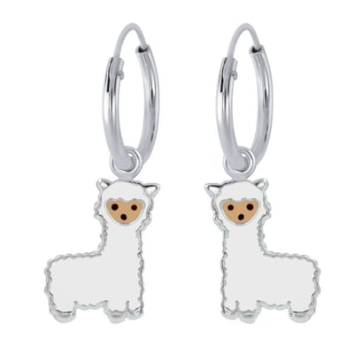 Zilveren oorbellen kinderen - oorringen met alpaca hanger - WeLoveSilver