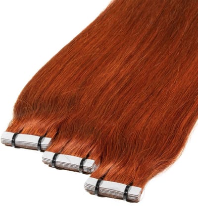 hair2heart Premium Tape Extensions Echt haar glad - 10 tapes 2,5 g 40 cm 8/43 lichtblond roodgoud