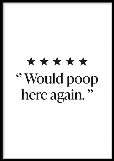 Poster Would poop again - 50x70 cm - WC Poster - WALLLL - Exclusief lijst - Professioneel fotopapier