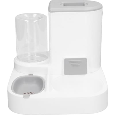 Huisdieren Automatische Voerbak Waterbak Set Multifunctioneel 2 in 1 Eén Stuk Grote Capaciteit Kat Waterbak Voerbak grijs