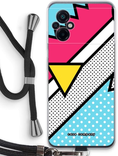 Case Company® - Hoesje met koord geschikt voor Xiaomi Poco M5 hoesje met Koord - Pop Art #3 - Telefoonhoesje met Zwart Koord - Bescherming aan alle Kanten en Over de Schermrand
