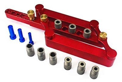 Allecto - Zelfcentrerende Houtbewerking Jig - Professioneel Gereedschap - Rood - Boor Gids - Houtbewerking Tool - Voor Timmerwerk - 6/8/10Mm