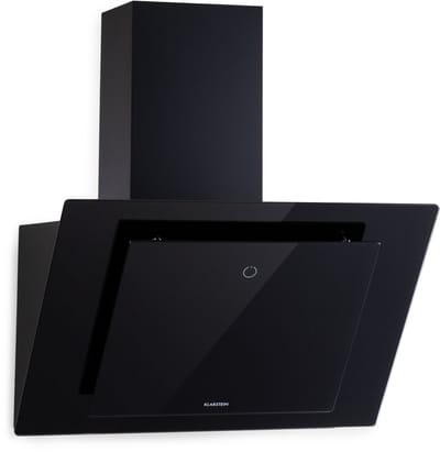 Klarstein Afzuigkap Eleonora - Schuine , Afzuigcapaciteit: 424 m³/h, Touchbediening, RGB-Ambientekleur, 60 dB, Recirculatie En Afvoer, LED-Verlichting, Vetfilter, 60 cm, Zwart - Wandafzuigkap - 43 cm - voor Keuken - Koolstoffilter