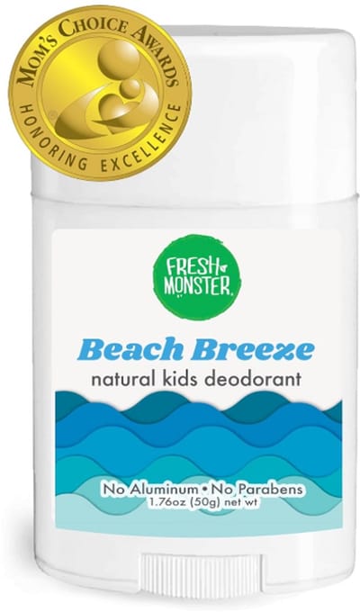 Fresh Monster Natuurlijke Deodorant voor Kinderen & Tieners – Aluminiumvrij & Parabeenvrij – Hypoallergeen – 24 Uur Bescherming – Beach Breeze Geur