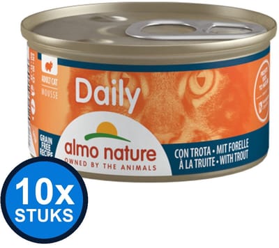 10x Almo Nature Daily - Mousse Forel - Kattenvoer Natvoer - 85g