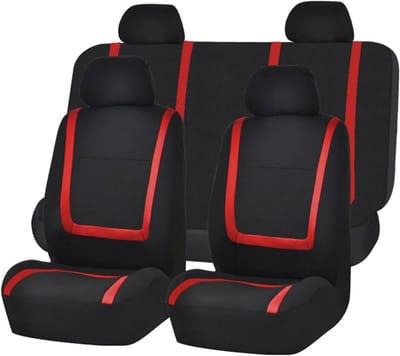 Joiride - Autostoelhoezen - Stoelhoes Auto - Autostoelhoezen voor Auto - Auto Stoelhoezen - Autostoelbeschermer - 9-Delig - Rood - CARFIT