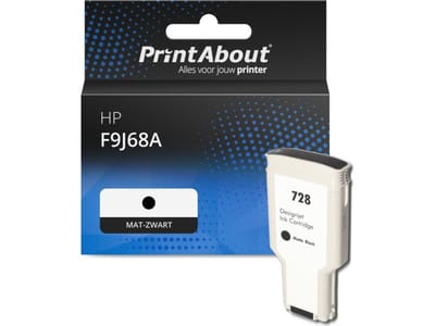 PrintAbout huismerk Inktcartridge F9J68A (728) Mat-zwart Extra hoge capaciteit Geschikt voor HP