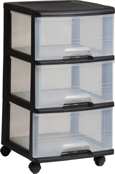 Curver Ladesysteem Op Wielen - 3x 20 l - Zwart / transparant
