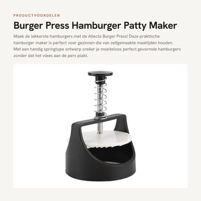 Dailygoods- Hamburgerpers Arbeidsbesparend - Hamburger Mal - Keuken Gereedschap - Veiligheid - Hoogwaardige Materialen - Modieus Ontwerp - Hamburgermaker