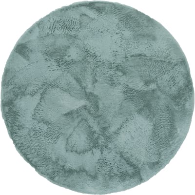 Vachtkleed Fluffy turquoise 120 cm rond