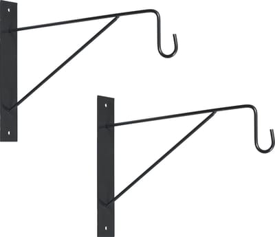 Nature Muurhaken - 2x - donkergrijs - 24 x 35 cm - geplastificeerd verzinkt staal - hanging basket haak