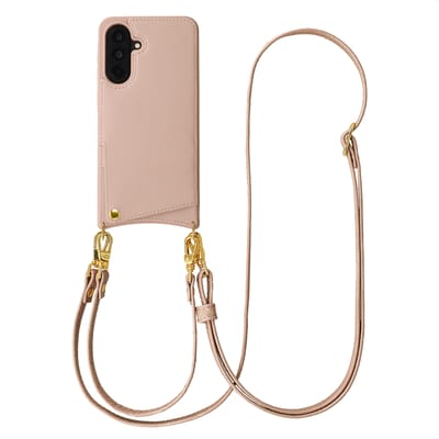 Selencia Hoesje - Geschikt voor Samsung Galaxy A57 (5G) - Backcover met koord en pashouder - Dusty Rose