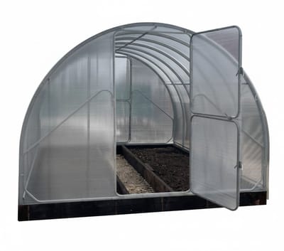 Tuinkas 3,14 x 4 m - Gegalvaniseerd Staal - Polycarbonaat - Groentekas – Tunnelkas – Serre – Kweekkas -EU - Geleverd op Pallet
