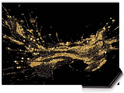 KitchenArt - Golden Splash Spatscherm - 60x30 cm - Spatscherm Achterwand Keuken - Spatwand Keuken