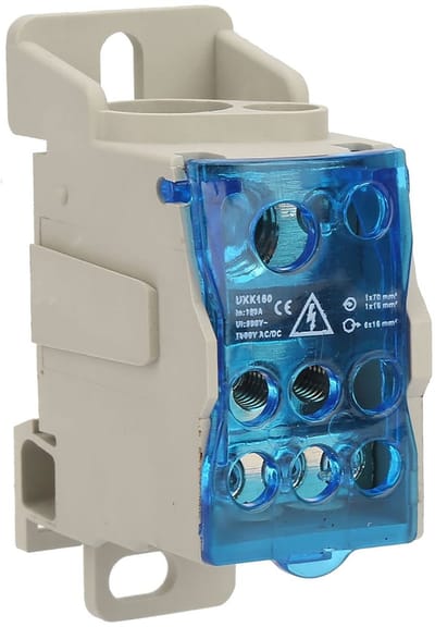 Dailygoody - UKK-160A Elektrische Distributiedoos - 160A DIN Rail Klemblok voor Stroomverbinding