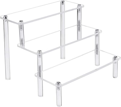 Drielaagse Acryl Displaystand voor Cupcakes en Desserts - Organisatorische Opbergoplossing voor Feestjes en Evenementen (20cm)