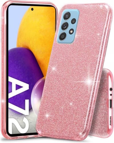 Backcover Hoesje Geschikt voor: Samsung Galaxy A72 4G & 5G Hoesje Glitters Siliconen TPU Case roze - BlingBling Cover