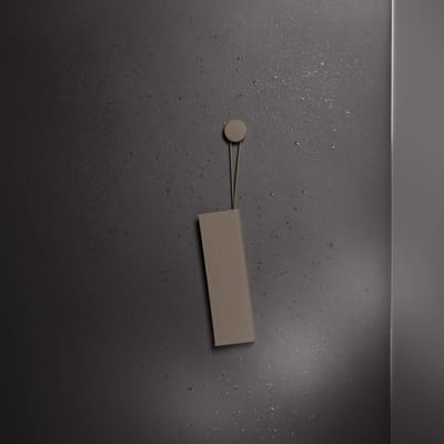 KEUCO douchewisser van silicone, met muurbeugel, om te plakken, 26,4x8,2x1,7 cm, kleur: truffel