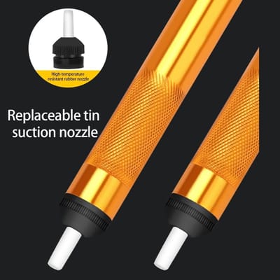 Desoldeer Pomp - Tin Zuiger - Elektronica Reparatie - Aluminium Constructie - 180 x 18 mm - Goud