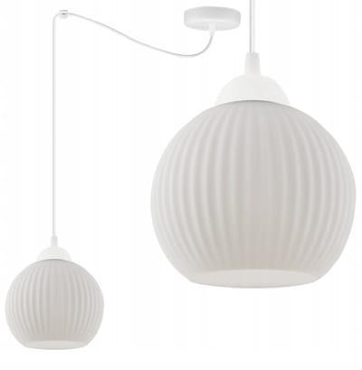 Moderne Witte Hanglamp met Glazen Bol - E27 Fitting