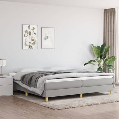 vidaXL - Boxspring - bed - stof - lichtgrijs - 200x200 - cm