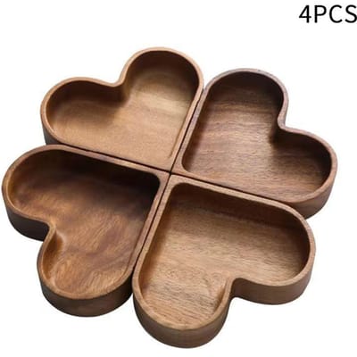 Houten Hartvormige Pallets Fruit Schotel Borden Opbergdoos Gedroogd Fruit Snack Borden Verdeeld Snoep Dessertbord Container