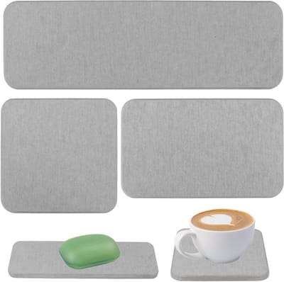 Set van 3 Waterabsorberende Coasters van Diatomiet - Ideaal voor Keuken, Badkamer en Planten, Absorbeert Vocht en Beschermt Oppervlakken