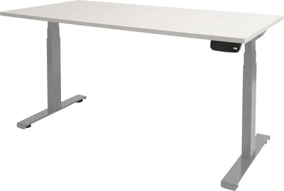 Zit Sta Bureau - T-poot Elek 180x90 krijtwit -alu frame