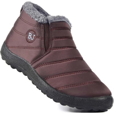 Bottes Hommes Chaussures d'Hiver Légères Pour Homme 2025 Bottines Homme Slip On Décontractées Bottes d'Hiver Avec Fourrure Botas Para Hombre Noir 39 gray