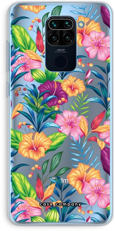 Case Company® - Hoesje geschikt voor Xiaomi Redmi Note 9 hoesje - Tropisch 2 - Soft Cover Telefoonhoesje - Bescherming aan alle Kanten en Schermrand