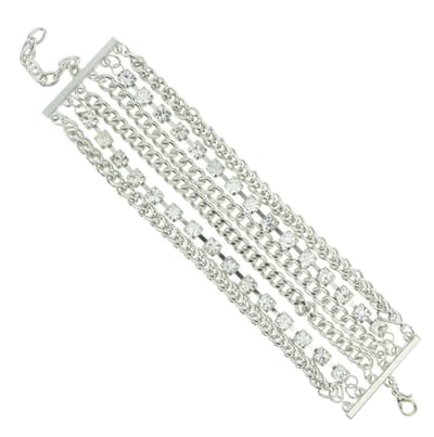 Behave - armband zilverkleur - shine stijl - feestelijke look