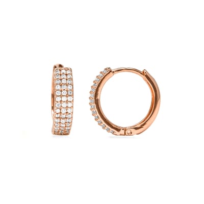 Luxenter Oorbellen met schitterende zirkonia, afgewerkt in 18k geelgoud - Checkti