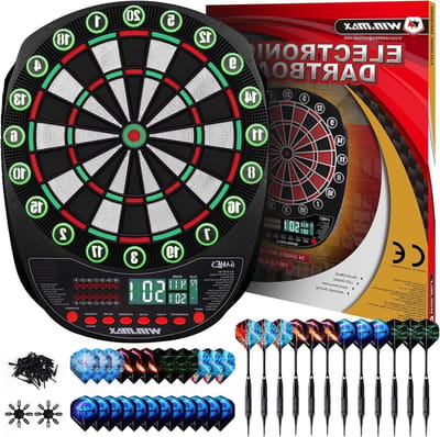 Elektronisch Dartbord - Soft Tip Dartbord - Gezellig Darten - 34 Spellen 354 Variaties - Classic Size - Groen Rood