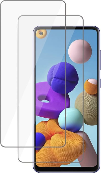 Screenprotector geschikt voor Samsung Galaxy A21s - Tempered Glass Screen Protector - 2 Stuks