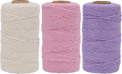 Solidchoice - Set van 3 Macramégaren 2 mm x 100 m voor Creatief Vlechten