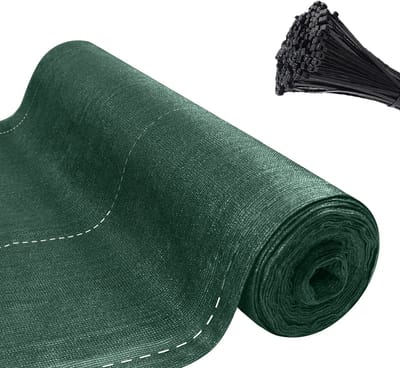 NAIZY omheiningsscherm privacyscherm windscherm 150 g/m² HDPE met UV-gestabiliseerd en weerbestendig voor omheining & balkonreling balkonreling terras schaduwnet (donkergroen, 1m x 10m)