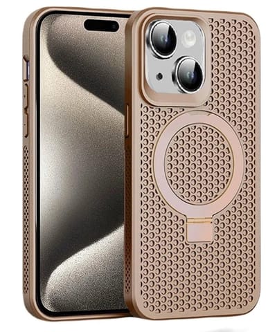 Cityhoesje - iPhone 15 Plus-14 Plus - Magnetic - Ring Holder Kickstand - Protective – Backcase - Roségoud