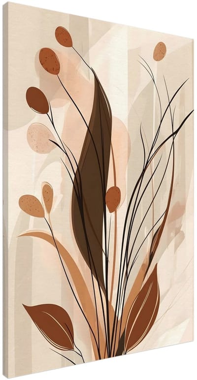 Canvas Schilderij - Boho – Autumn growth 60x90 cm - Bloemen en Planten Wanddecoratie Woonkamer & Slaapkamer