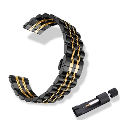 Cosensi- Horloge Band Gepolijst Roestvrij Staal - Horloge Band 20mm/22mm - Quick Release - Vervangingsband - Elegant Vlindergesp - Inkortbaar met Gereedschap - Horlogeband