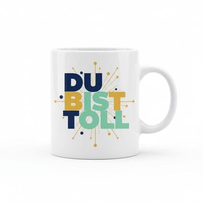 Du Bist Toll Inspirerende Mok – Positieve Duitse Quote Keramische Koffiemok – 330 ml