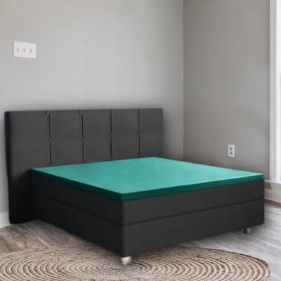 Droomtextiel Hoeslaken Topper - 100% Katoen Satijn 90x200 cm - Tot 12 cm Matrashoogte - Perfecte Pasvorm - Groen
